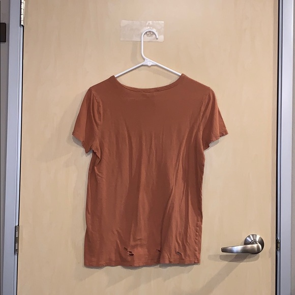 Forever 21 Intentionally Distressed Brown Tshirt - Picture 2 of 5